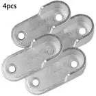 Round Bracket Rail Hanger Tube Support for Wardrobe Rod Socket Fitting Set of 4