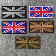 UK Union Jack Embroidered Morale Flag Patch for UBACS & Bergen, Colour Green Tan