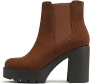 [Soda] EDITOR ~ Women Lug Sole High Heel Chelsea Fashion Ankle Boot w/Double Elastic Gore