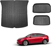 Fit Tesla Model Y 2022 2023 RHD All Weather TPE Rear Trunk Cargo Tray Front Tray and Toolbox Tray Eco-Friendly Latex Material Waterproof Protection Mat