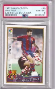 1997 Mundi Cromo No. 40 Luis Figo Las Fichas De La Liga PSA 8