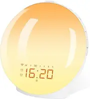 oolong Wake Up Light, Alarm Clock with Night Light, Smart Sleep Aid for Heavy Sleepers, 8 LED Colour, 16 Natural Sounds & FM Radio, Dual Alarms, Smart APP Control, Ideal for Bedroom