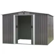 Garden Shed Spire Roof 6ft x 8ft Outdoor Storage Shelter - Grey