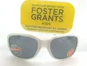 NEW Foster Grant kids girls sunglasses 100% UVA/UVB protection white bling