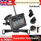 5" Monitor 2.4GHz Wireless Car Reversing Backup License Plate Camera For VAN RVs