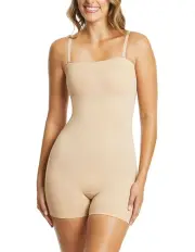 [Ambra] Powerlite Bandeau Bodysuit in Rose Beige