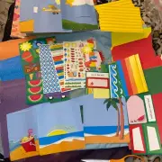 Vacation Beach Junk Journal Journaling Kit 32 6” Papers Stickers & Die Cuts