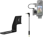 ZLiT Mic Cold Shoe Extension Bracket Adapter Mount for Insta360 X4/X3/ONE X2 Camera Compatible with DJI Mic Mini Microphone Holder with Audio Cable