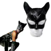 Woman Sexy Cat Selina Kyle Mask Bruce Wayne Cosplay Costume Latex Helm G