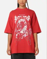 [The Anti Order] The Anti Order Invasion Mock Neck T-shirt Red - Size L L Red