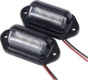 SWOOMEY 2PCS Black LED License Plate Light Easy to Install Side Marker Lights for Safe Riding and Convenience Door Step Lamp