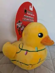 Howlidays Christmas Lights Rubber Duck Plush Dog Toy Squeaker Crinkle FuzzYard