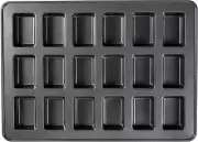 Charcoal Steel Non-Stick Mini Loaf Pan - 18-Cavity Bakeware for Easy Cleanup