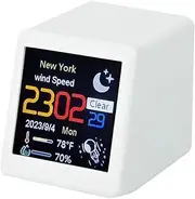 Weather Station Large Display, Mood Barometer, Mini TV for Smart WiFi Weather Station Game Decoration Digital Ornament,for Weather Forecast Monitoring in Your Home, Office, Bedroom, (White)