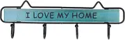 ANKROYU Wooden Wall Mounted Coat Rack Hanger Premium Durable Space Saving Multi Hook Organizer for Entryway Bedroom Kitchen Cloakroom Office Sturdy Wood Iron Key Holder Size 29x9.5 (Green)