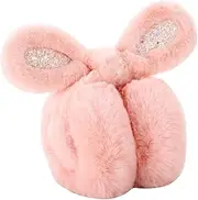 [MOBUTOFU] Rabbit Ear Muffs Knitted Winter Ear White Bunny Headband for Ear Muffs for Snow Ear Warmers for Running Portable Ear Warmers Reindeer Headbands Kid Plush Pink