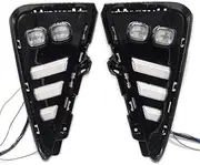 2Pcs Car LED Daytime Running Light Fog Lamp DRL Flowing Yellow Turn Signal Light for Geely Coolray X50 2021