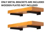 Metal Shelf Brackets Floating Heavy Duty Galvanized Steel Square Wood Board 4 Pc