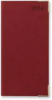 Letts of London Connoisseur Slim Week to View with Appointments 2024 Diary, Red