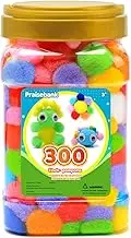 Praisebank 300pcs 1 inch Pom Poms for Arts & Crafts, Crafts Pom Pom Balls in Jar