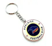 Adelaide Crows Official AFL Team Logo Round Metal Keyring Engravable (tracking)