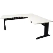 RAPIDLINE SPAN CORNER WORKSTATION W1500 x W1500 x D700 x H730mm Natural White/ Black