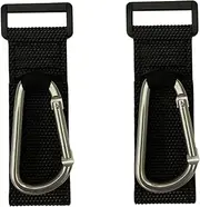 Kisangel 2Pcs Shaped Carabiner Hooks for Stroller Carriage Motorcycle and Electric Vehicle Versatile Bag Hanging Clips for Shopping Bags and Mummy Bags Finish