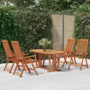 5 Piece Garden Dining Set Solid Wood Eucalyptus vidaXL
