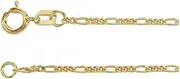 [JewelryWeb] 14k Yellow Gold 1.28mm Figaro 18 Centimeters Chain Bracelet Link-Bracelet for Women and Men