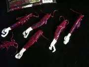 Wave Worms 4" Tiki Kickin Tail Shrimp PLUM WHITE Flounder lures Fluke Fishing