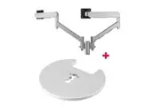 Atdec AWMS-2-D13 Dual 690mm Dynamic Monitor Arms + 135mm Post / 8kg (17.6lb) Flat and Curved Screens + Grommet Clamp Desk Fixing, Silver