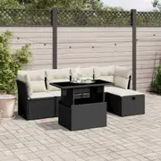 Garden Sofa Set with Cushions Modular Sofa Couch 6 Piece Poly Rattan vidaXL