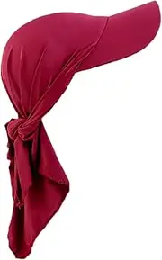 [Pluto & Fox] Women's Hat Headscarf with Visor Turban Tied Back Baseball Caps for Sun