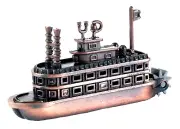 Steam Boat with Paddle Wheel Die Cast Metal Collectible Pencil Sharpener