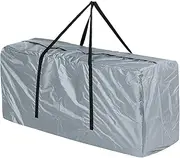 Garden Cushion Storage Bag Waterproof Outdoor Storage Bag for Patio Cushions with Durable Handles and Zipper, 210D Heavy Duty Rip Proof Oxford Storage Bag,Gray,116x47x51 cm