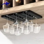 Wine Glass Holder under Shelf，2 Pack Wine Glass Rack - Punch-Free under Cabinet