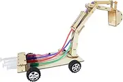 Wooden Hydraulic Excavator Model DIY STEM Toy for Kids Students