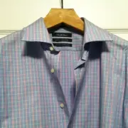 SAKS FIFTH AVENUE MENS NEW BLUE 100%COTTON DRESS SHIRT SIZE: 16.5/34-35