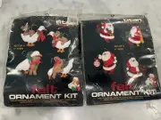 Titan Needlecraft Felt Ornament Kit Geese Santa Teddy Bear 4”