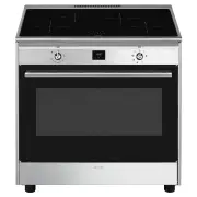 Smeg Classic 90cm Upright Cooker with Induction Hob - Stainless Steel CG90CIXT