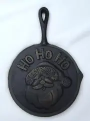 Vintage Christmas House Santa HO HO HO Mini Cast Iron Skillet Frying Pan