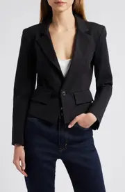 FRAME Shrunken Blazer in Black at Nordstrom, Size 16