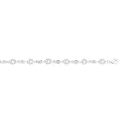 Silver 18+2cm Heart Cz & Marquise Bracelet in Clear