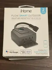 iHome Flow Smart Outdoor Weather -Resistant Wi-Fi Plug 2 smart outlets