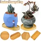 Planters Pot Stander Hexagon Rectangle Flowerpot Base Bamboo Tray Round Square