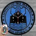 LED Vinyl Clock Manila Light Vinyl Record Wall Clock Decor Home 5594