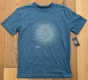 VOLCOM Youth Kids Boys Small Blue White Crew Neck Skate Surf Casual T-Shirt New