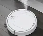 White Robotic Vacuum Cleaner With 3-in-1 Automatic, Mopping, And Sweeping.