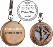 Push Button Sundial Compass, Son, to My Man, to My Fiancé, Dad, Halloween Gift