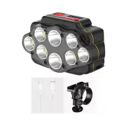 USB Rechargeable 8-LED Bicycle Headlight Bike Light Front Lamp Set W/ Mount